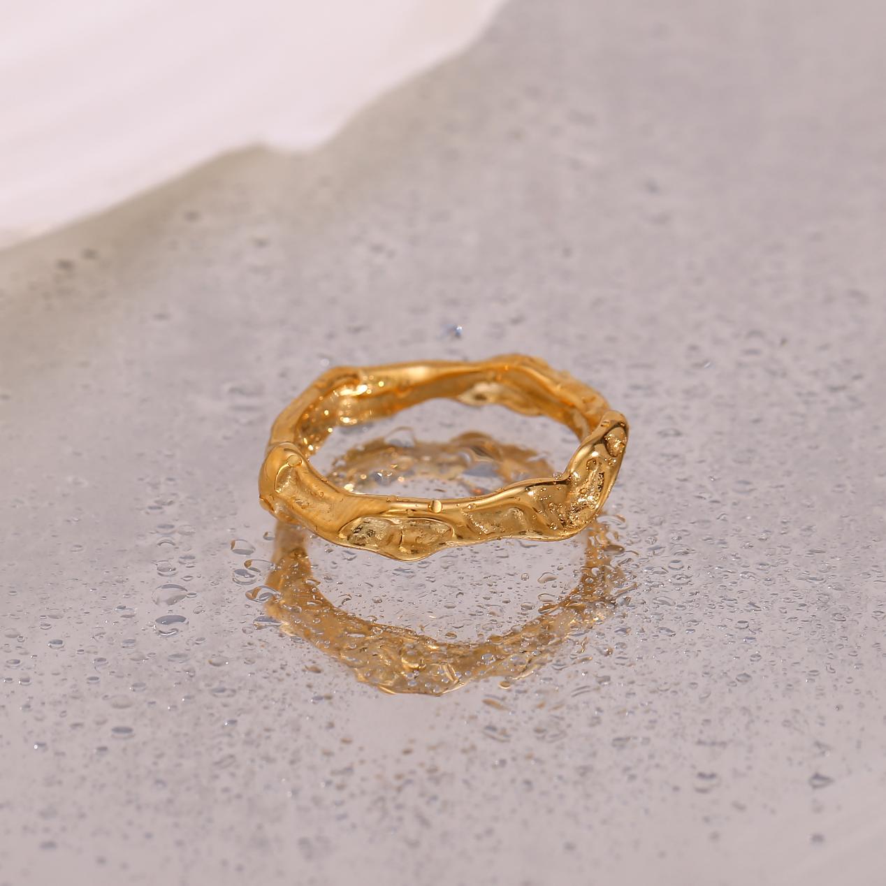 fashion geometric stainless steel plating 18k gold plated rings
