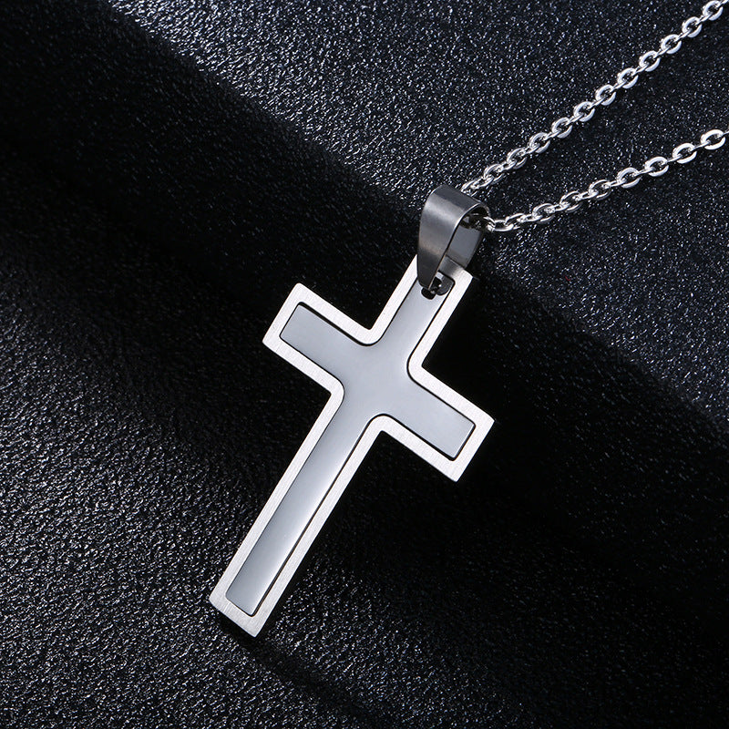 retro cross stainless steel plating pendant necklace 1 piece