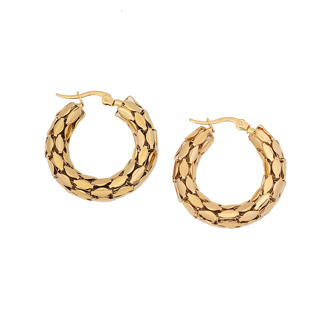 1 pair simple style u shape circle stainless steel plating hoop earrings