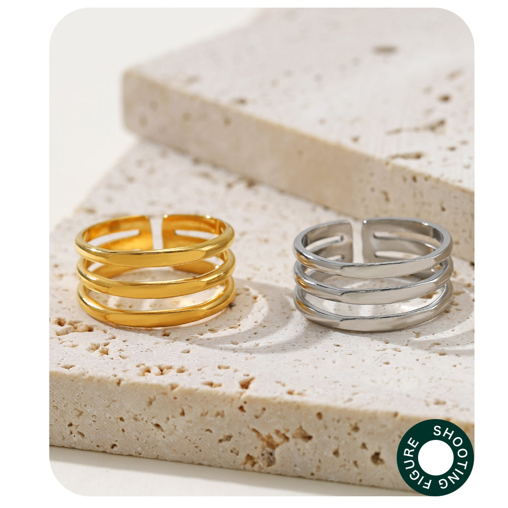 simple style geometric stainless steel plating open ring
