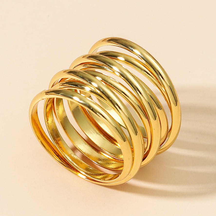 retro printing copper zircon rings