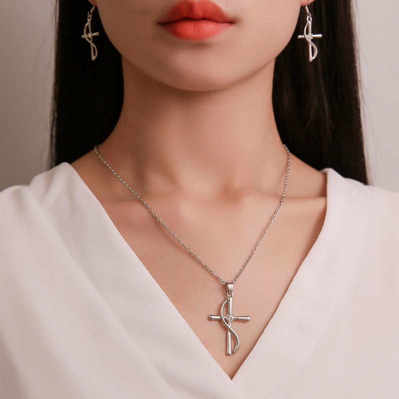 fashion cross alloy plating women's necklace