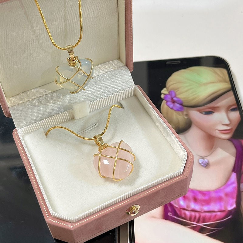 fashion heart shape crystal women's pendant necklace 1 piece