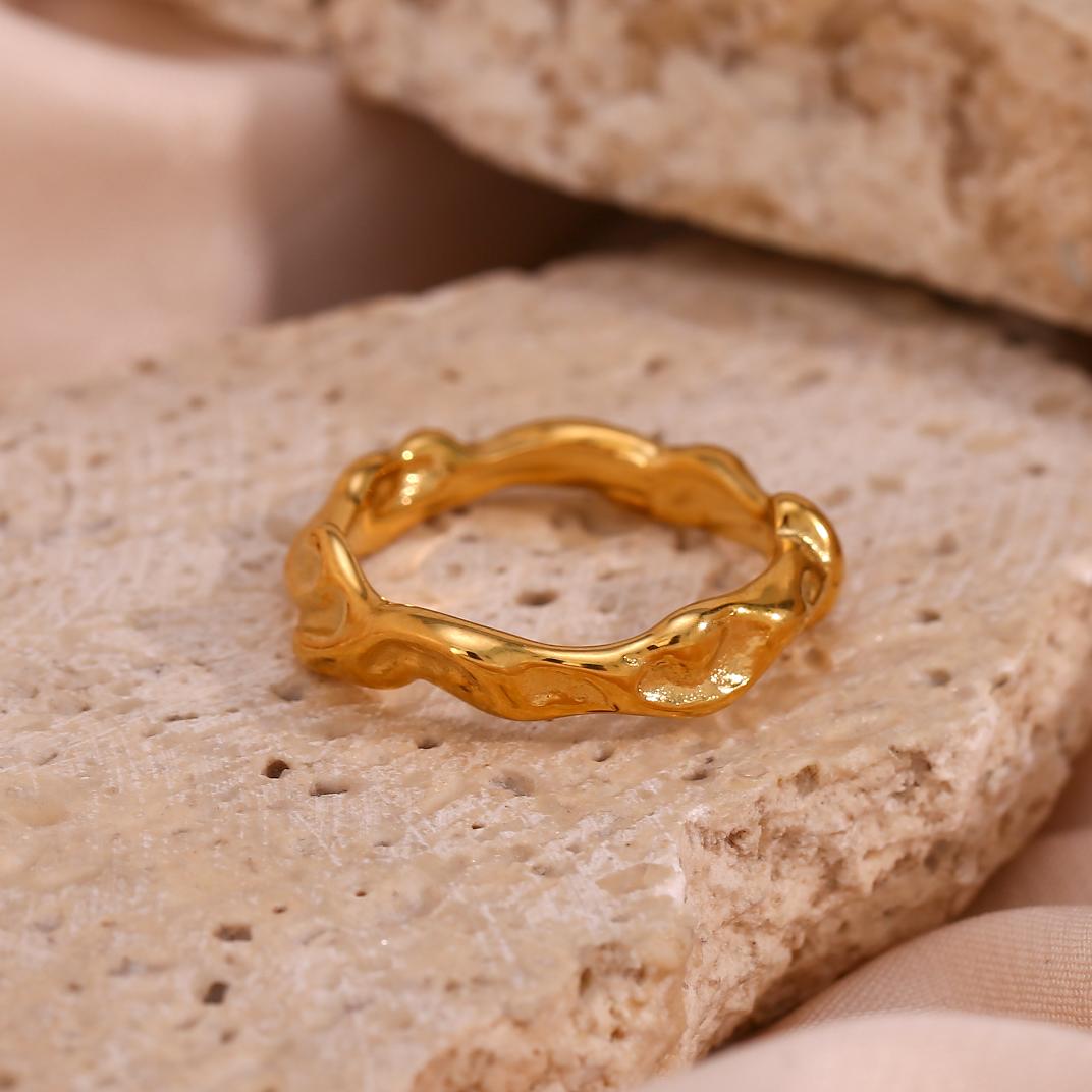 fashion geometric stainless steel plating 18k gold plated rings