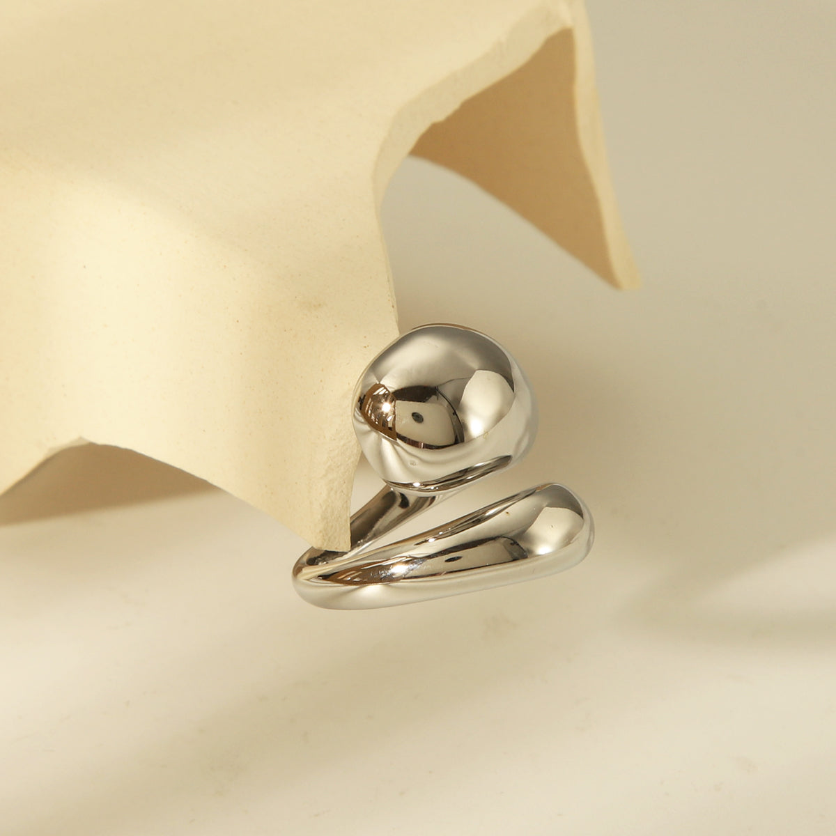 Basic Commute Solid Color 304 Stainless Steel 14K Gold Plated Open Rings In Bulk