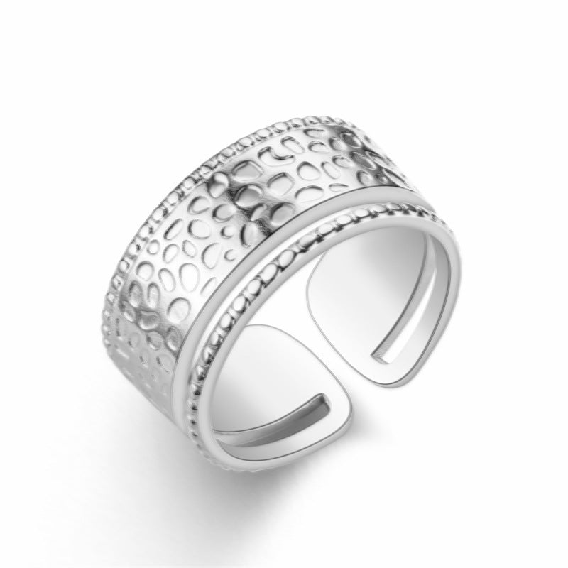 fashion plant heart shape snake titanium steel open ring