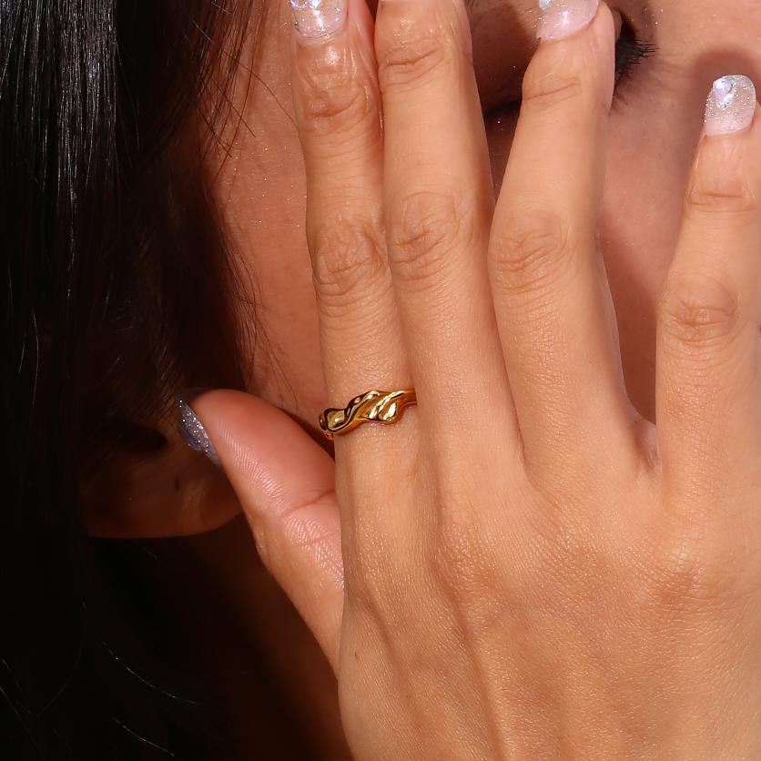fashion geometric stainless steel plating 18k gold plated rings