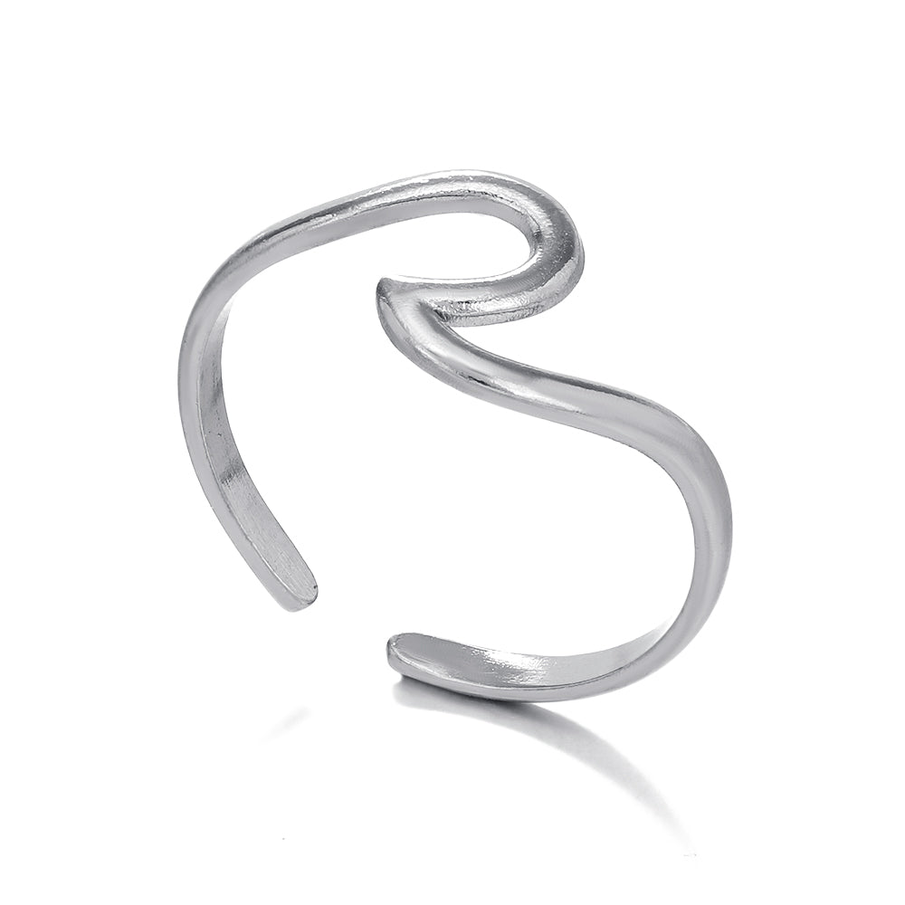 simple style geometric stainless steel plating 18k gold plated open ring