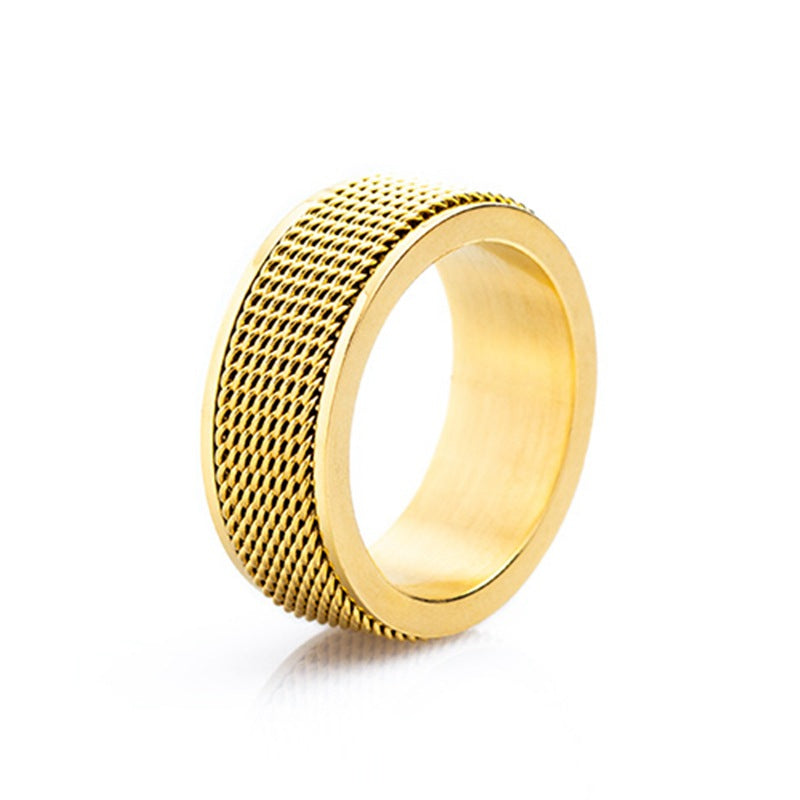 basic modern style geometric titanium steel plating men's rings