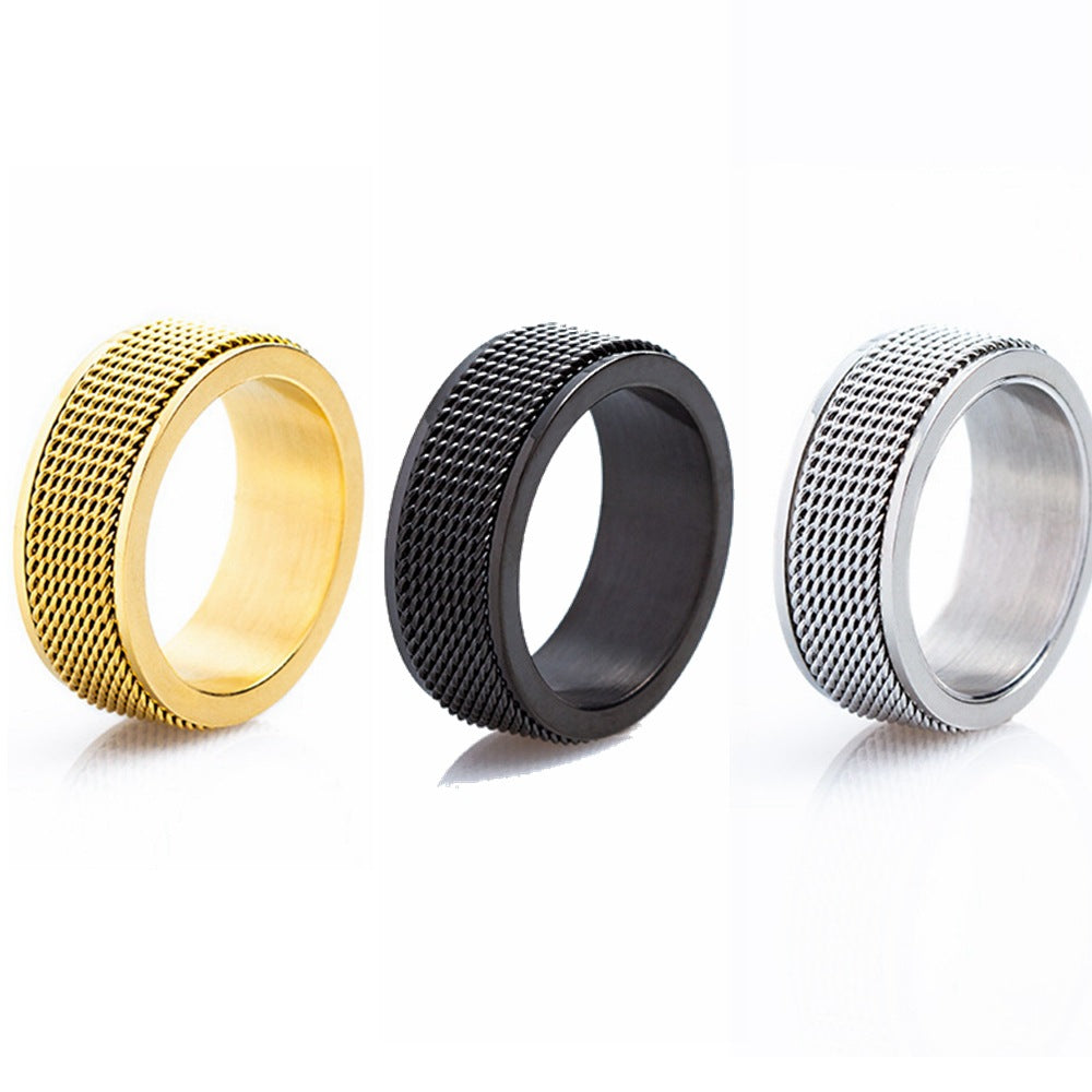 basic modern style geometric titanium steel plating men's rings