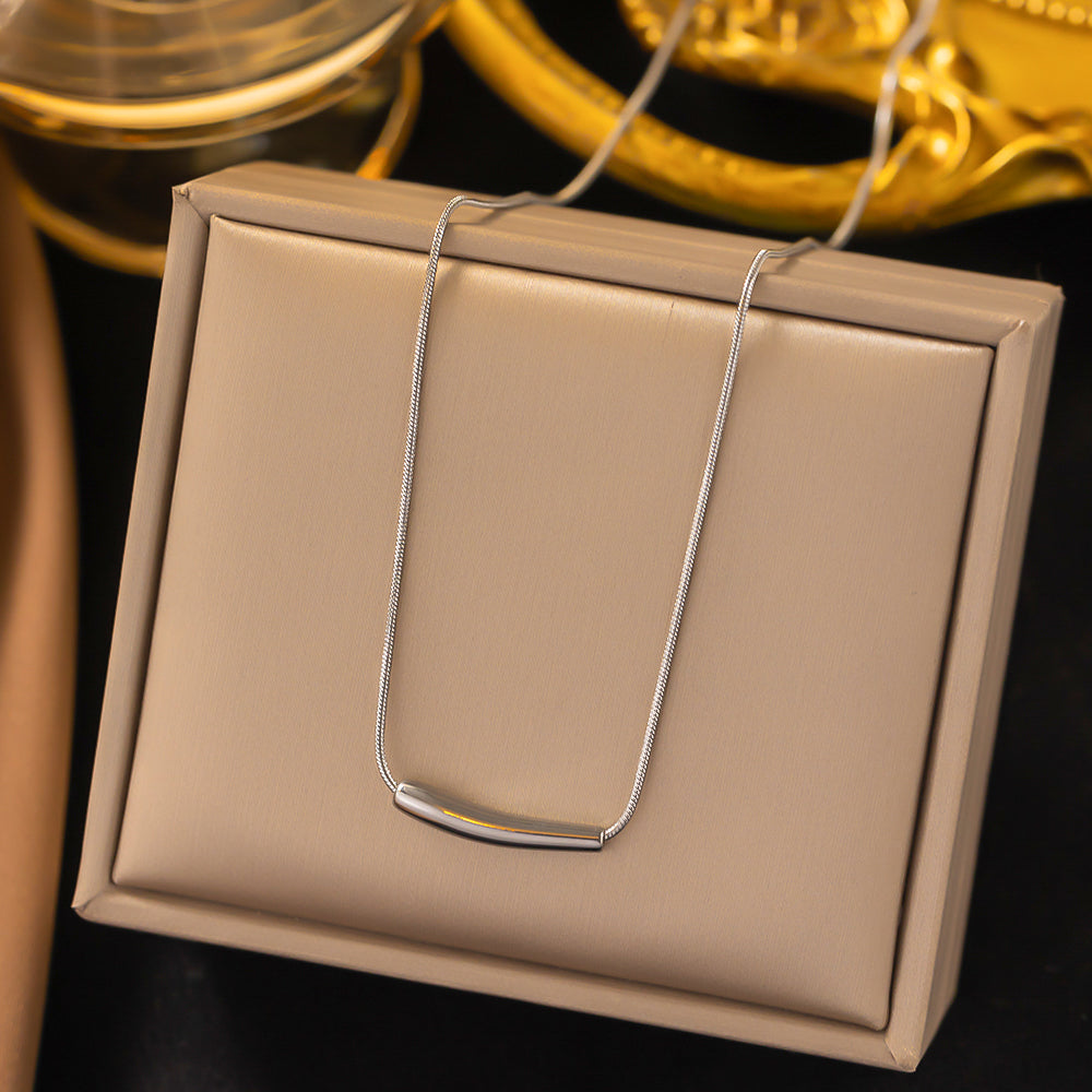304 Stainless Steel 18K Gold Plated IG Style Simple Style Plating Solid Color Necklace