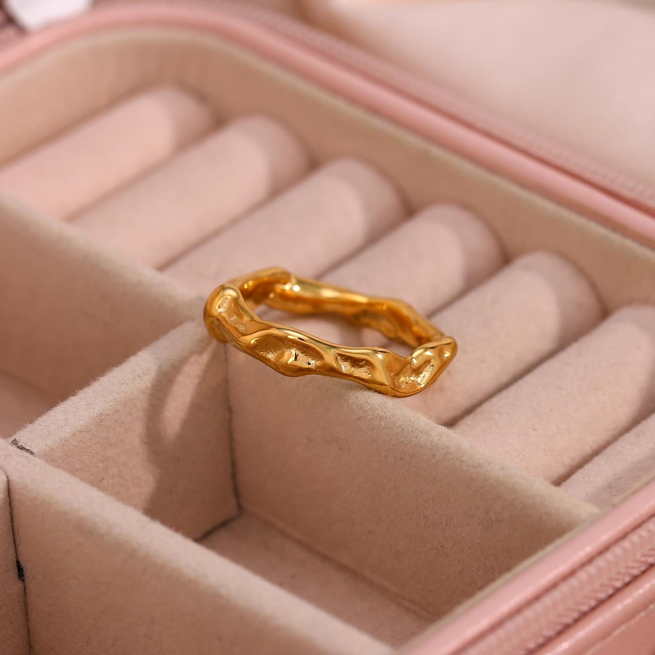 fashion geometric stainless steel plating 18k gold plated rings