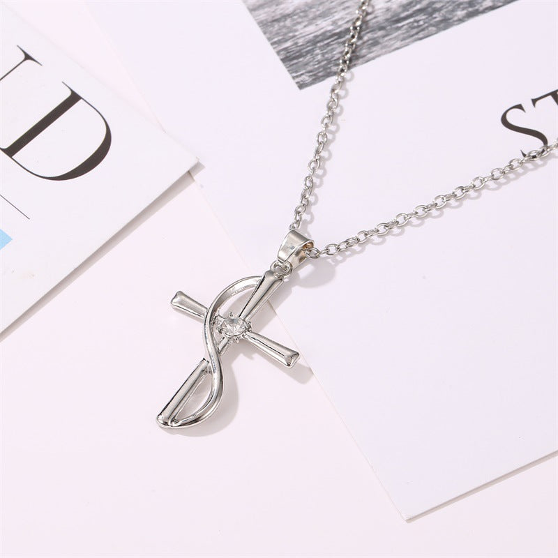 fashion cross alloy plating women's necklace