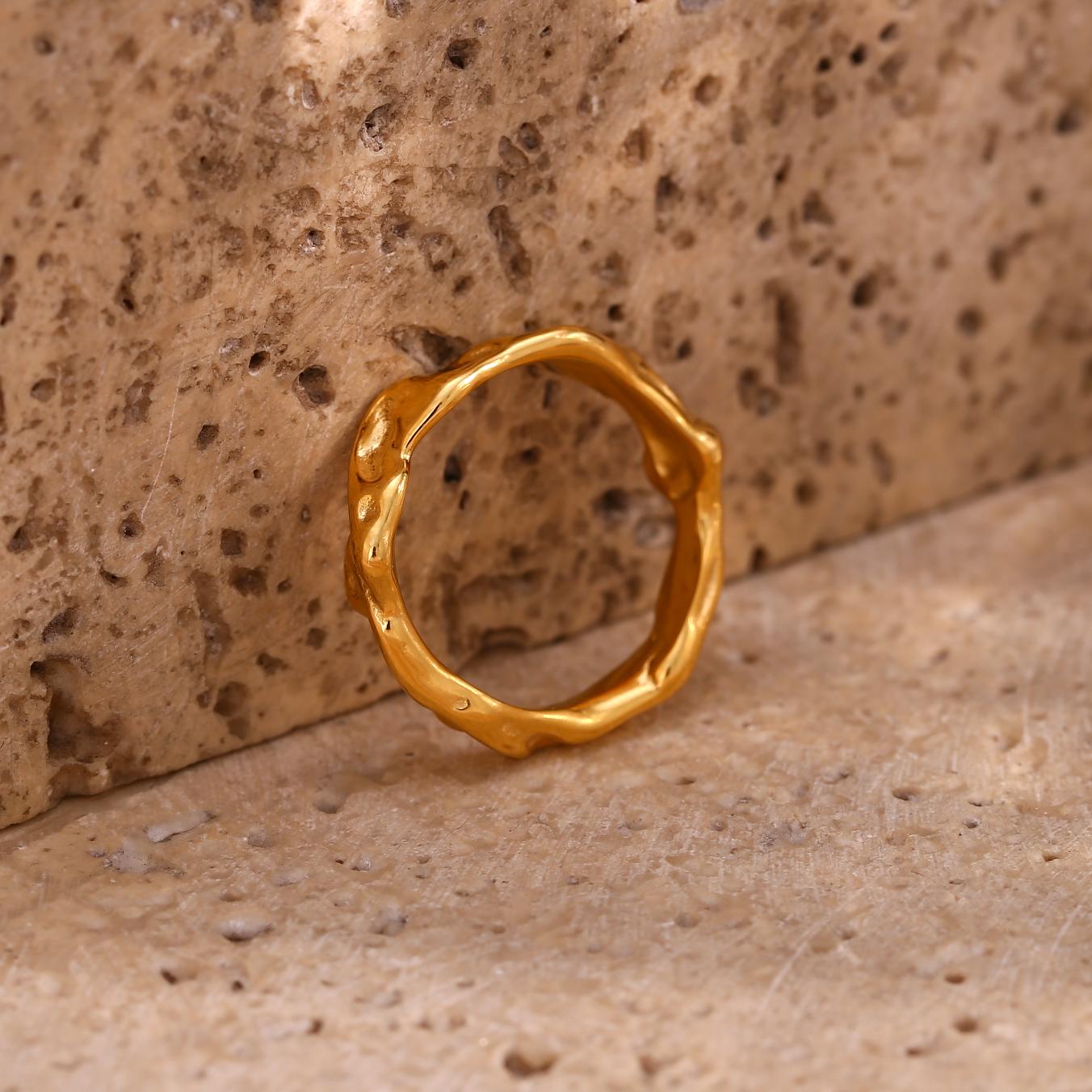 fashion geometric stainless steel plating 18k gold plated rings