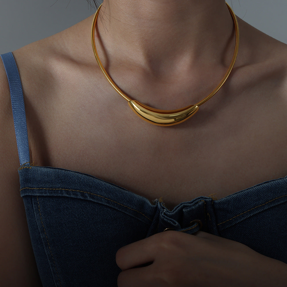 304 Stainless Steel Simple Style Classic Style Plating Solid Color Choker