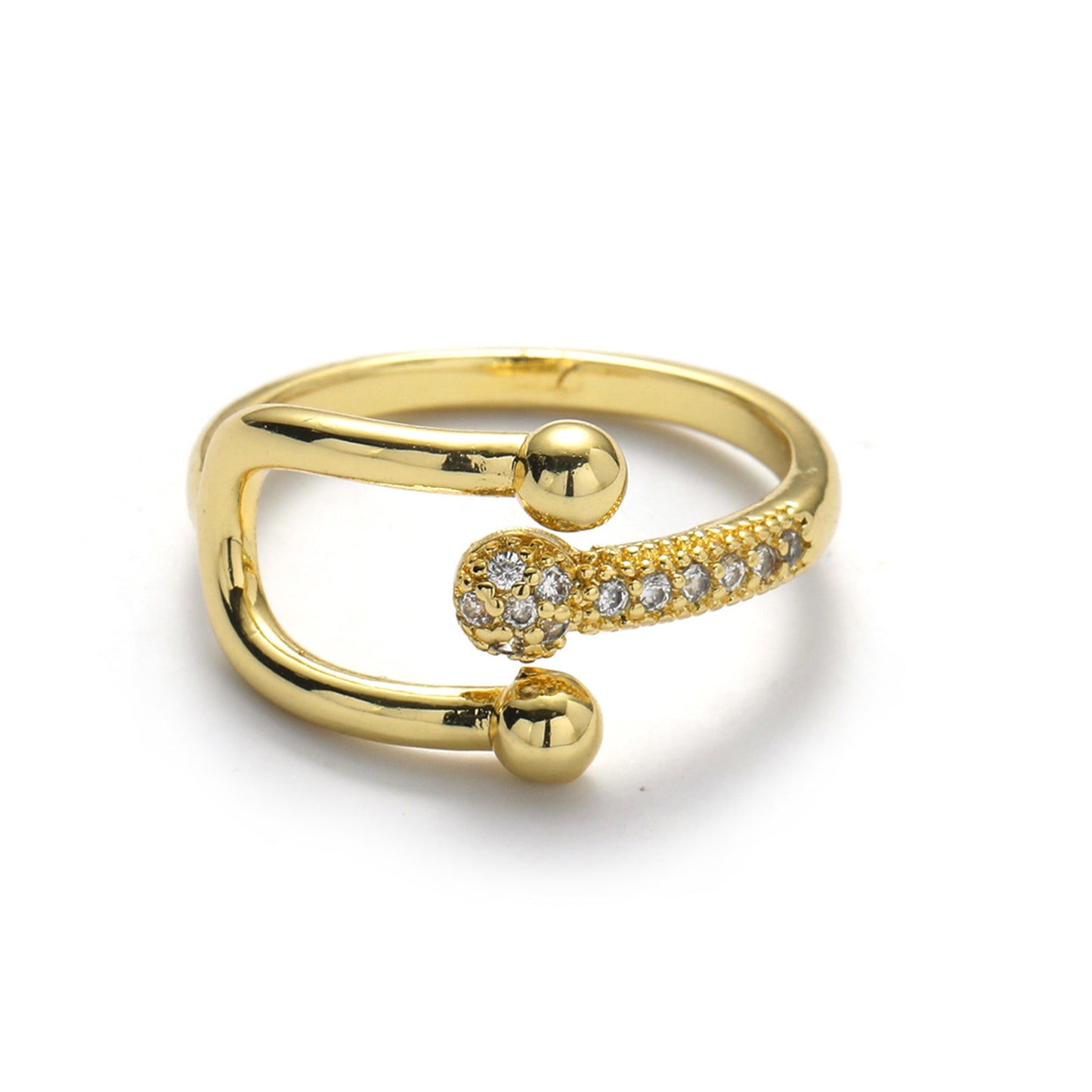 retro printing copper zircon rings