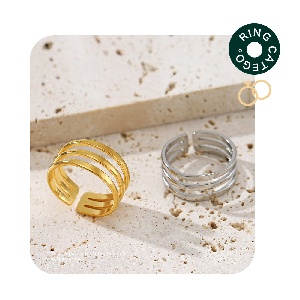 simple style geometric stainless steel plating open ring