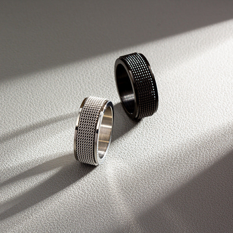 basic modern style geometric titanium steel plating men's rings