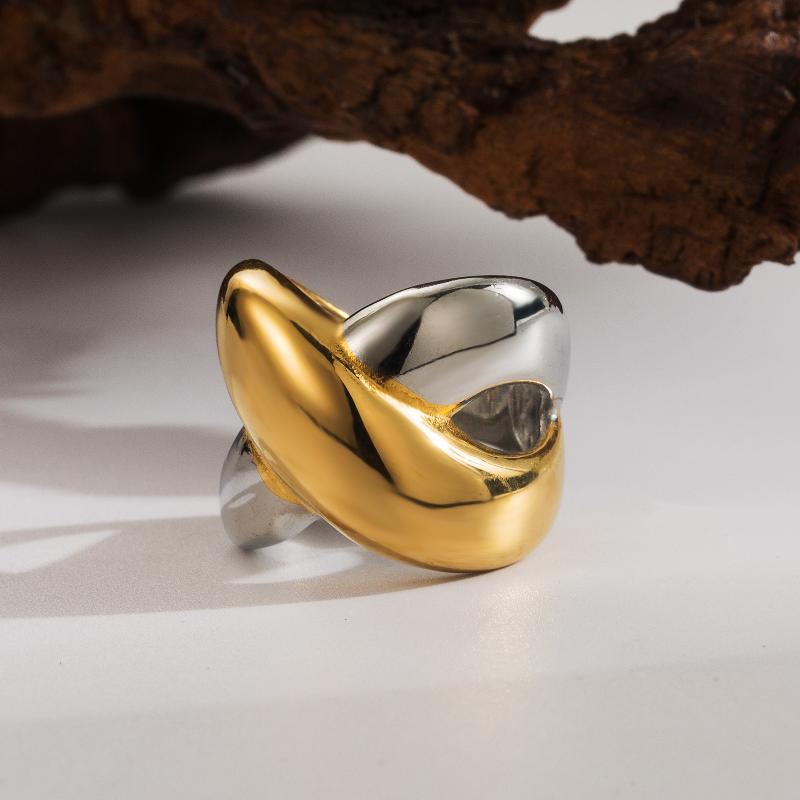 304 Stainless Steel 18K Gold Plated Simple Style Classic Style Plating Round Rings