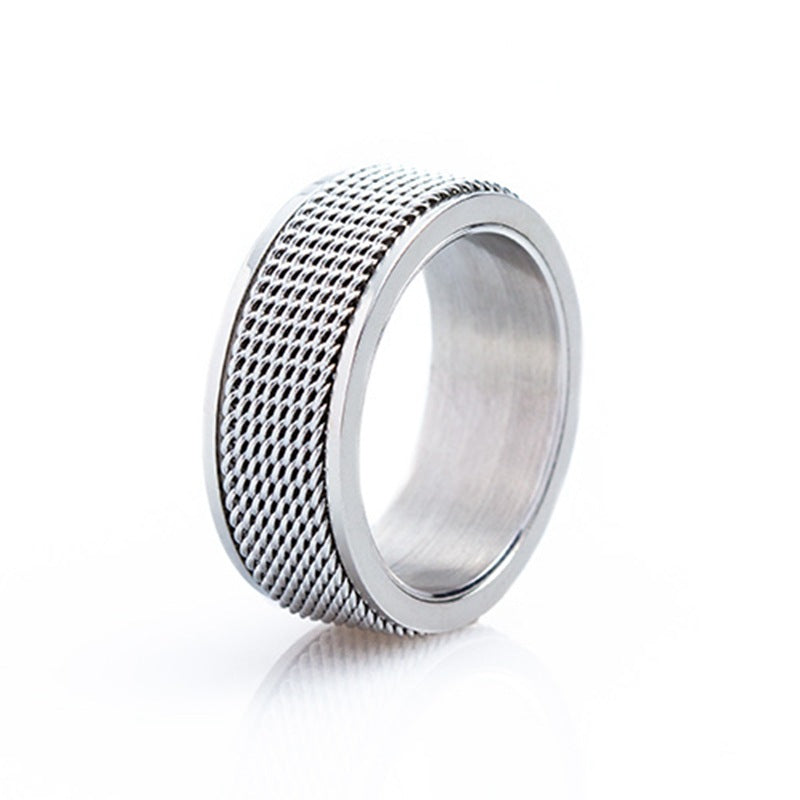 basic modern style geometric titanium steel plating men's rings