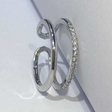 retro printing copper zircon rings