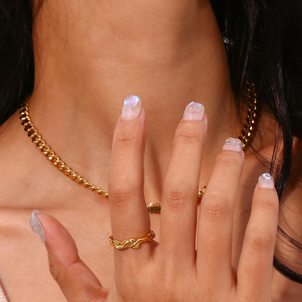 fashion geometric stainless steel plating 18k gold plated rings