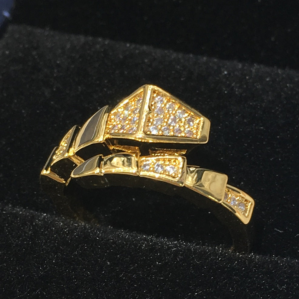 retro printing copper zircon rings