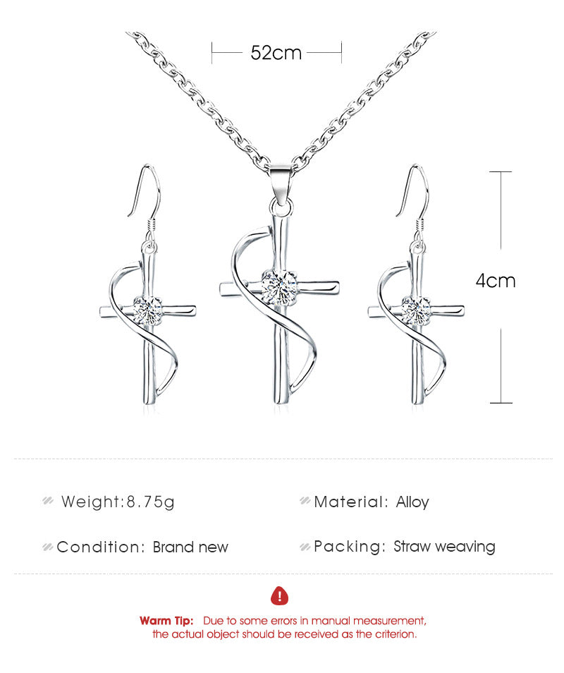 fashion cross alloy plating women's necklace