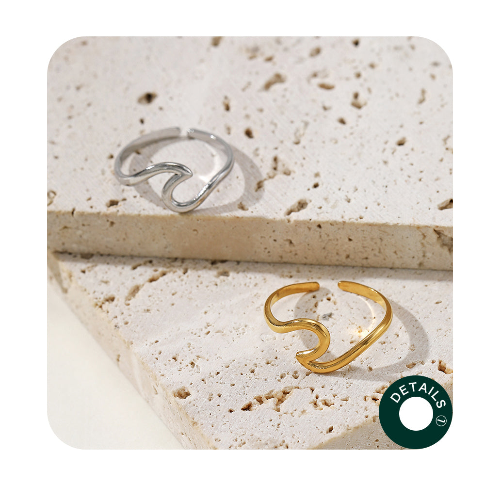 simple style geometric stainless steel plating 18k gold plated open ring