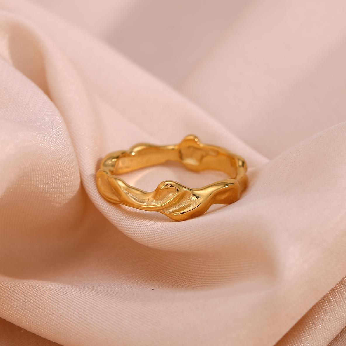 fashion geometric stainless steel plating 18k gold plated rings