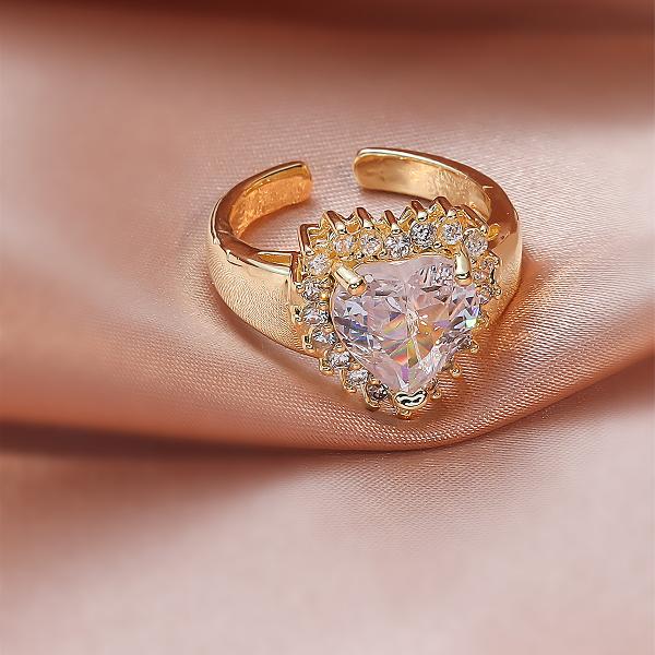retro printing copper zircon rings