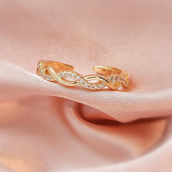 retro printing copper zircon rings
