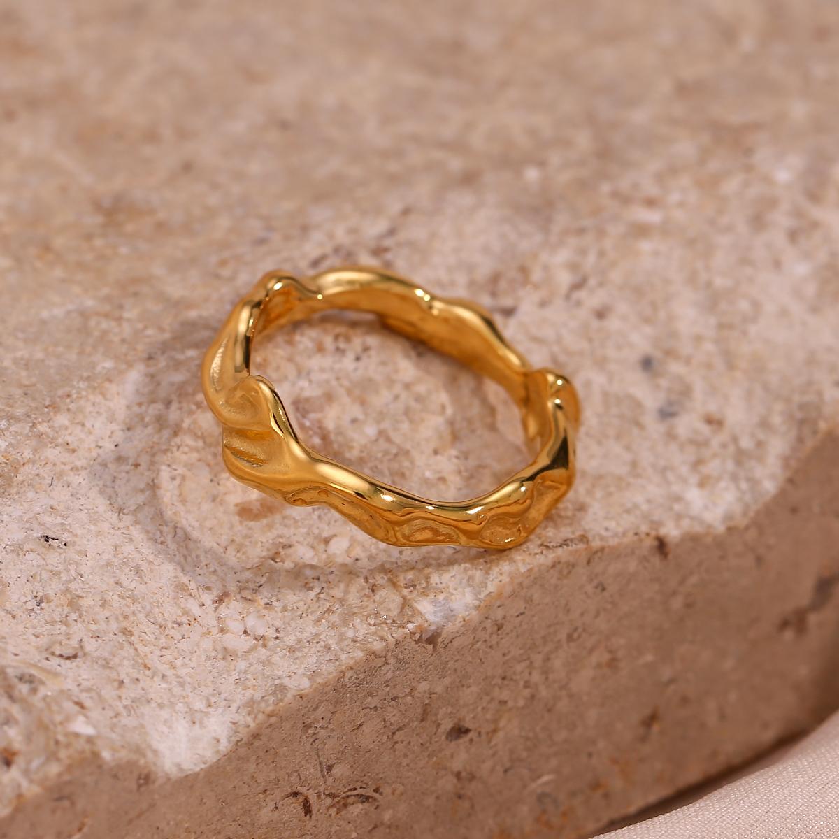 fashion geometric stainless steel plating 18k gold plated rings