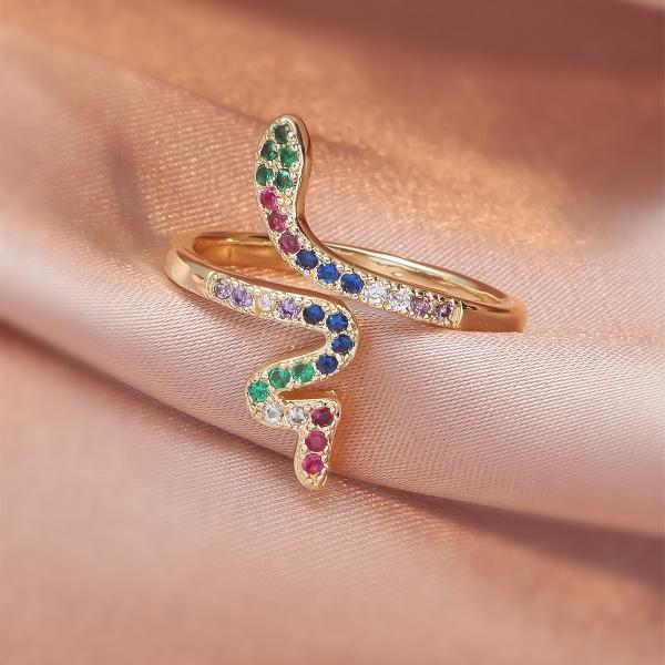 retro printing copper zircon rings