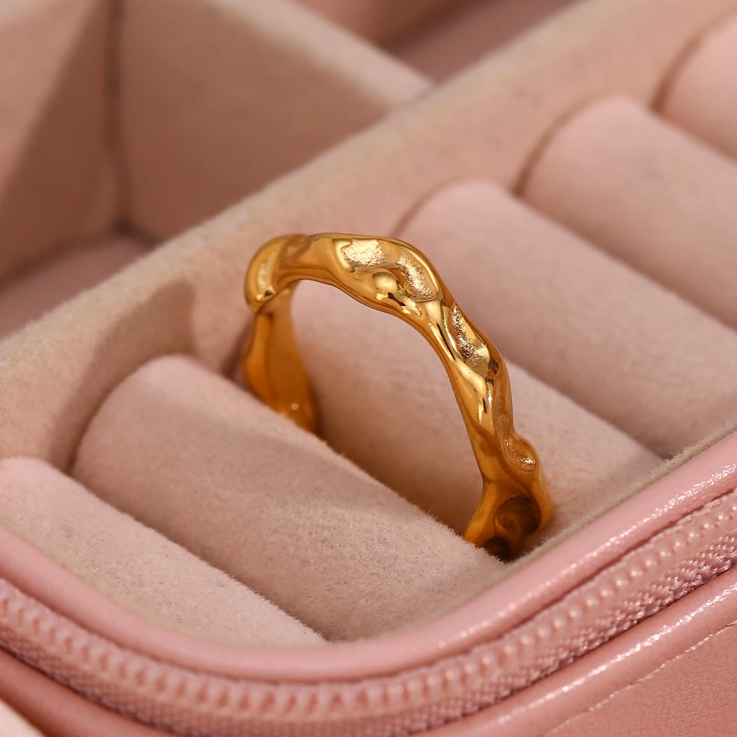 fashion geometric stainless steel plating 18k gold plated rings