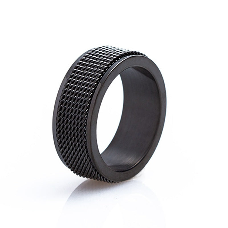 basic modern style geometric titanium steel plating men's rings