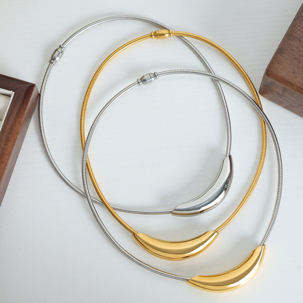 304 Stainless Steel Simple Style Classic Style Plating Solid Color Choker