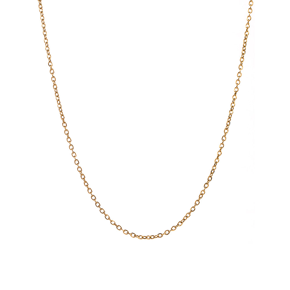 casual simple style solid color stainless steel 18k gold plated necklace