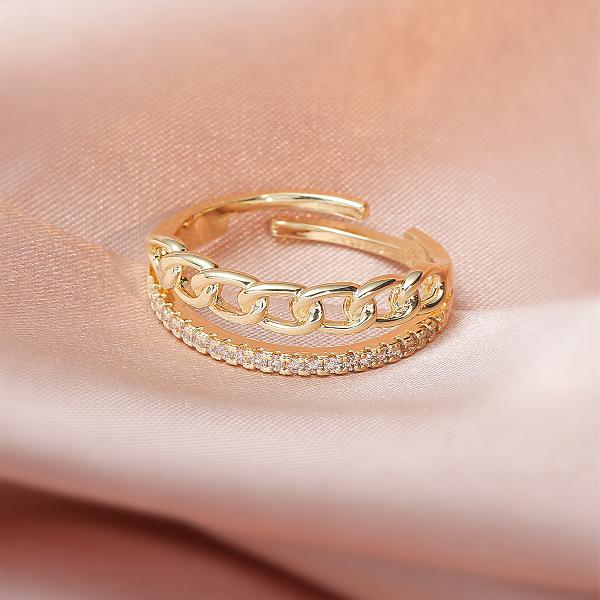 retro printing copper zircon rings
