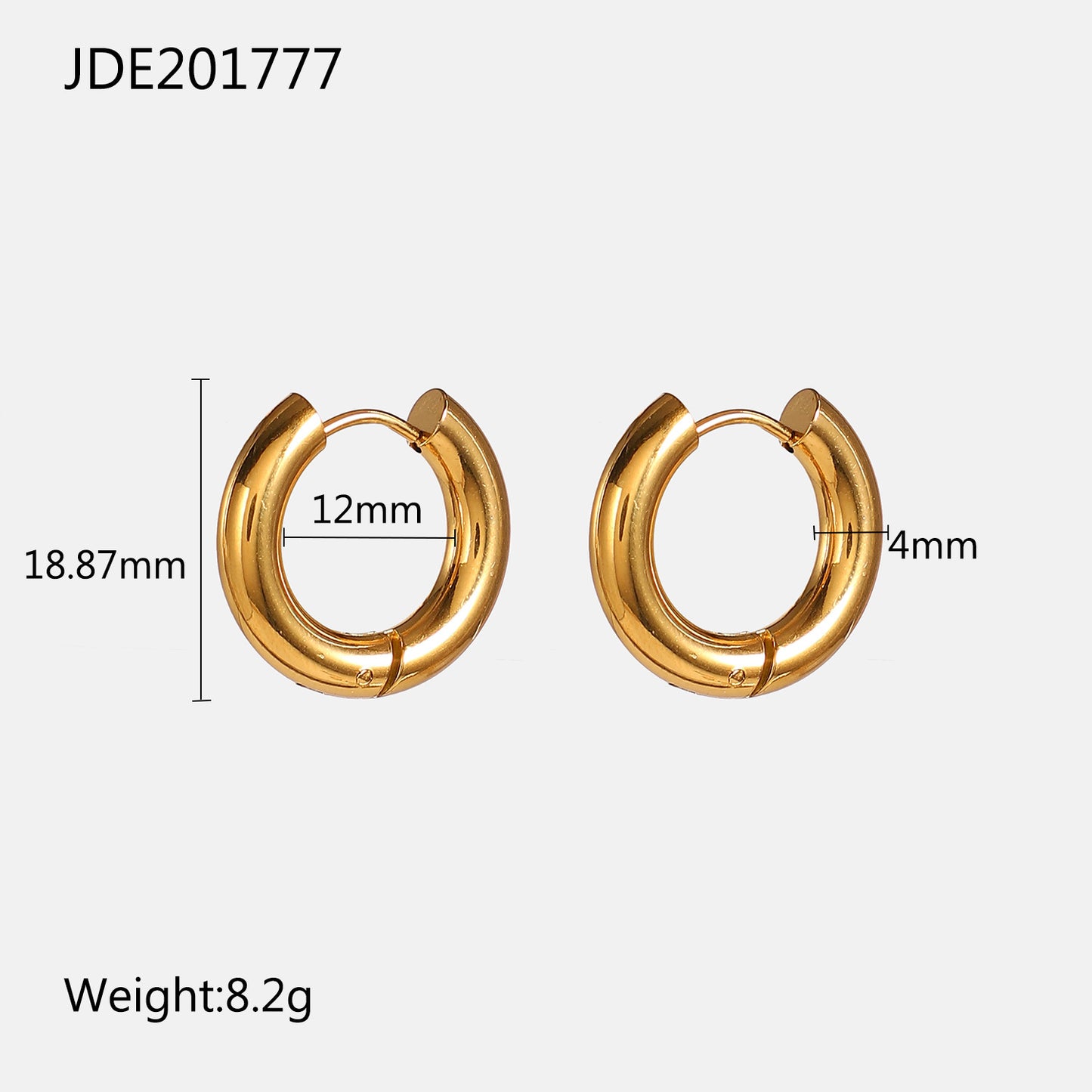 simple 18k gold-plated stainless steel jewelry gold and silver hoop earrings jewelry