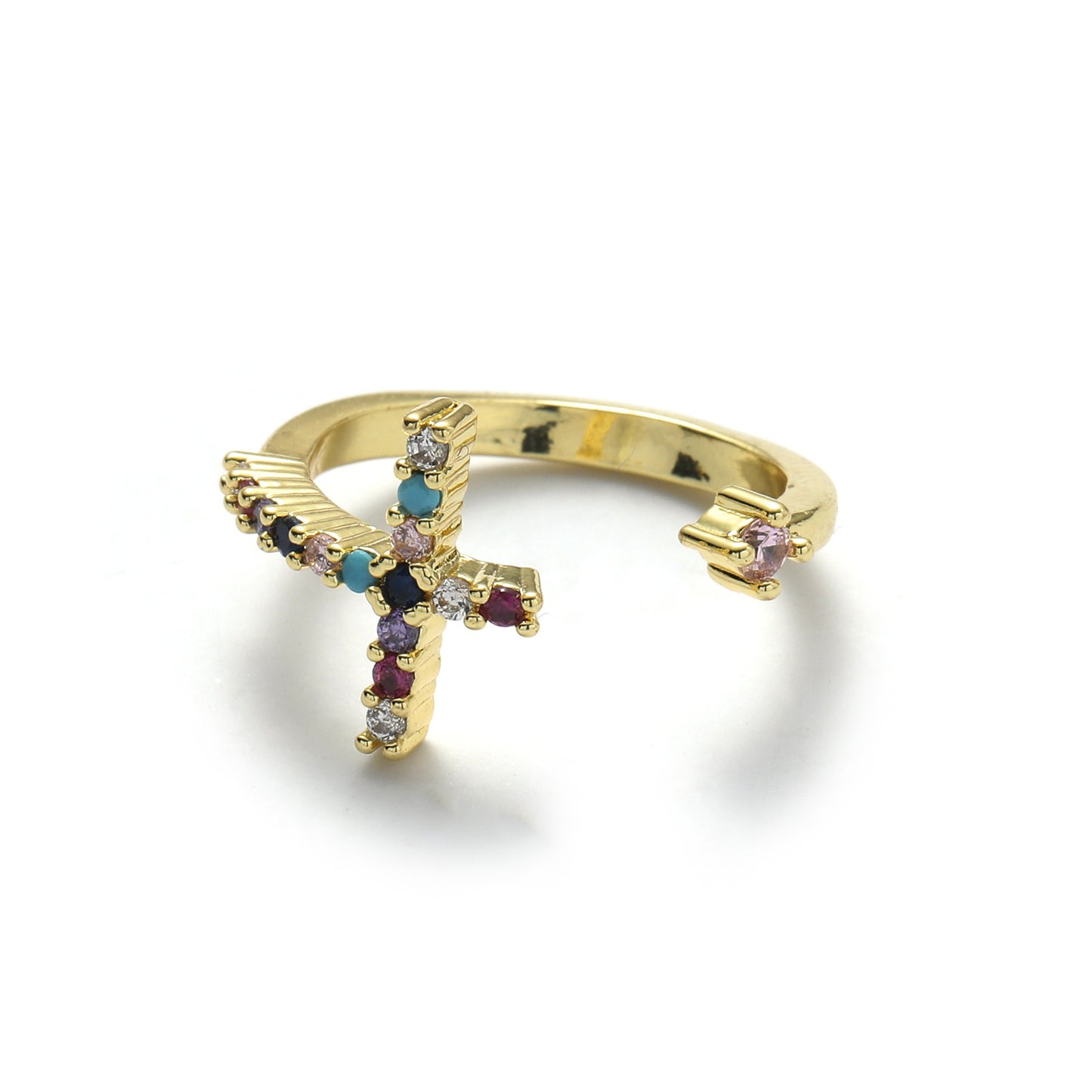 retro printing copper zircon rings