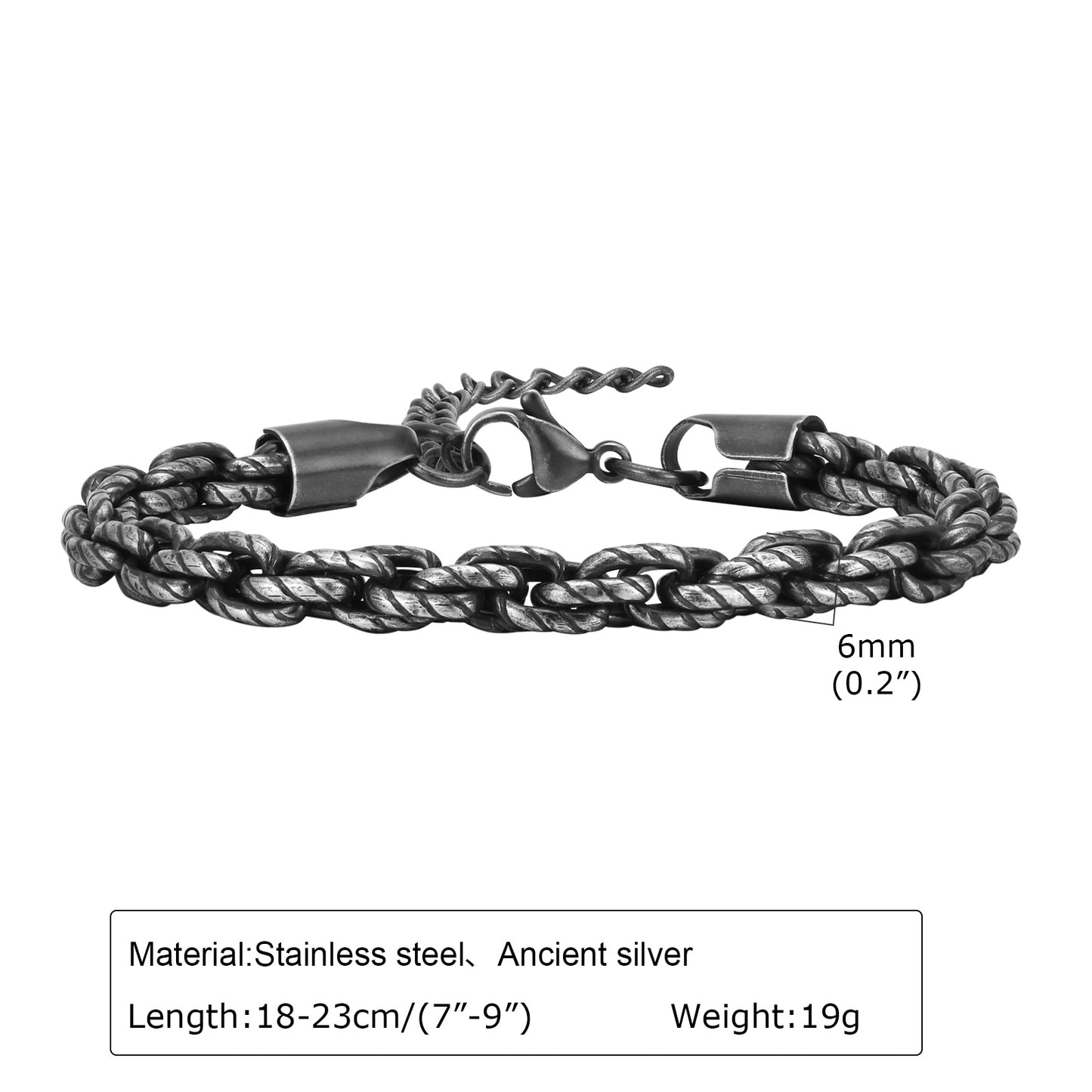Hip-Hop Retro Geometric 201 Stainless Steel Men's Bracelets