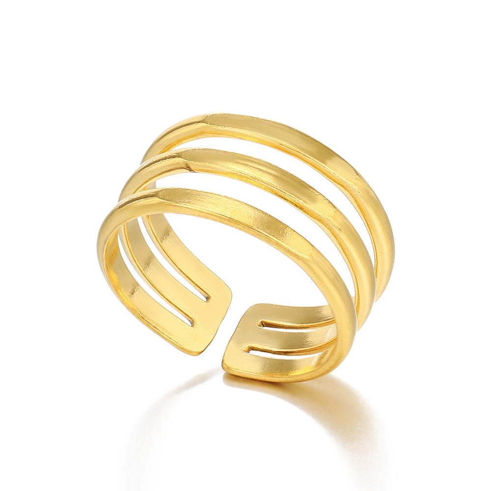simple style geometric stainless steel plating open ring