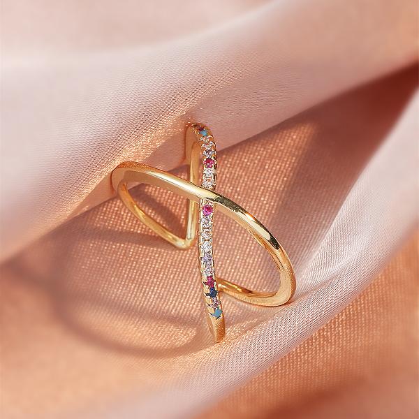 retro printing copper zircon rings