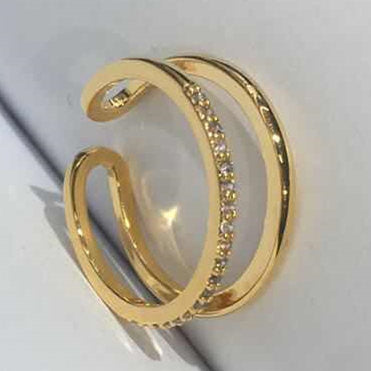 retro printing copper zircon rings