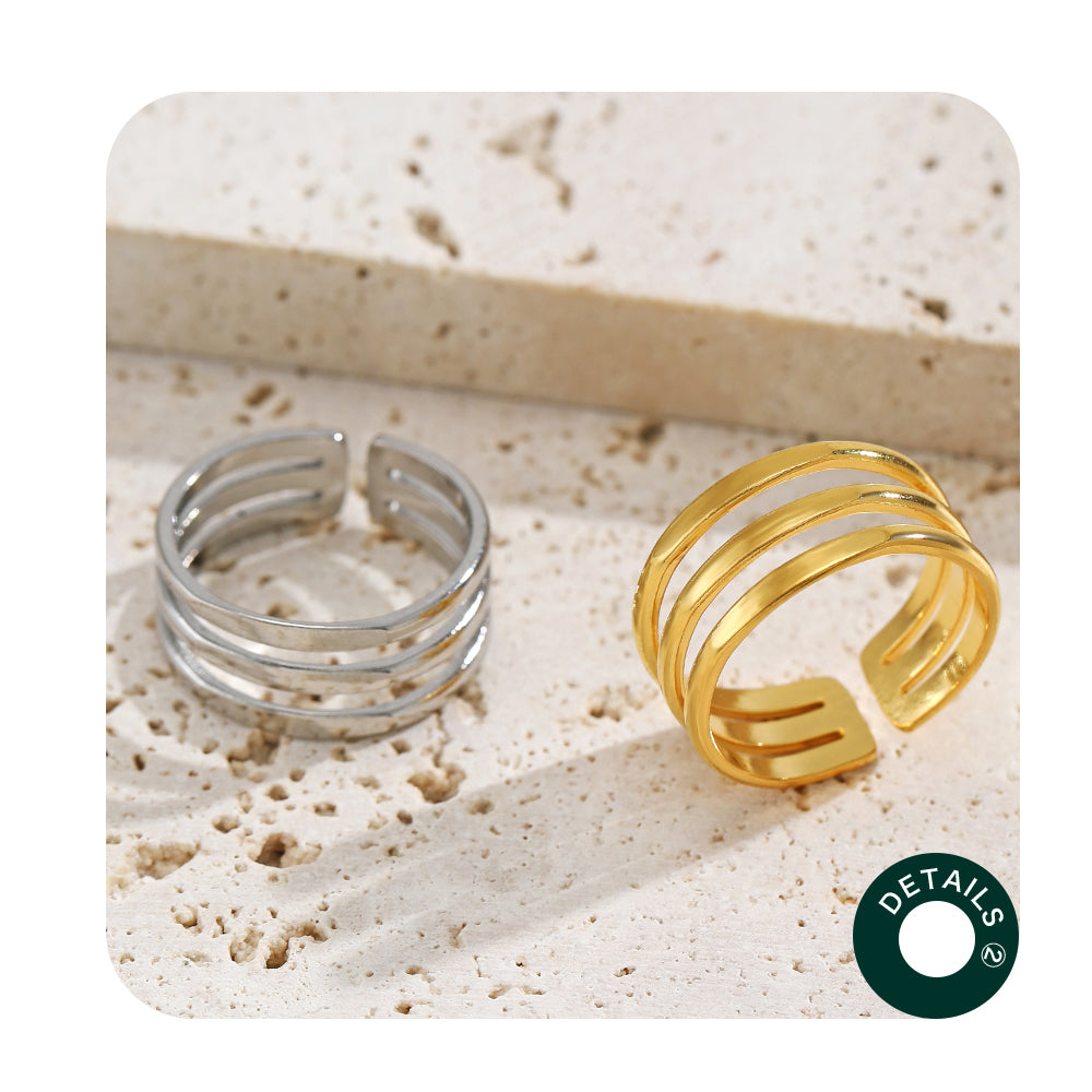 simple style geometric stainless steel plating open ring