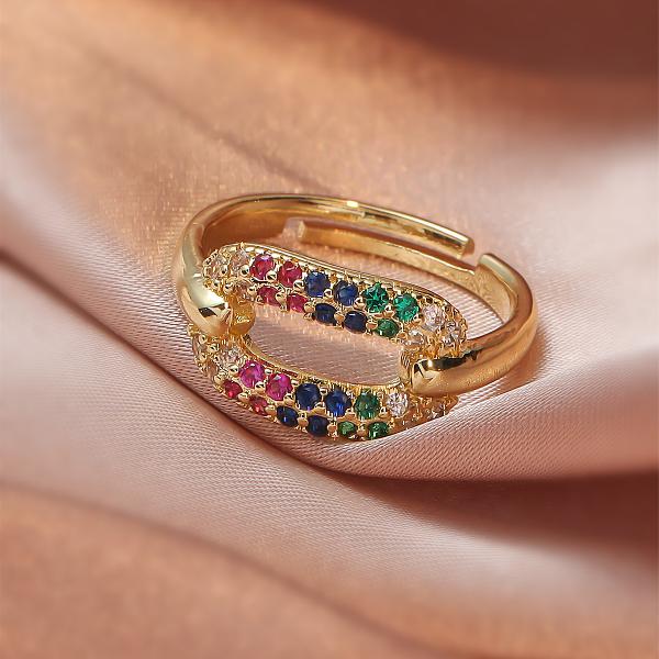 retro printing copper zircon rings