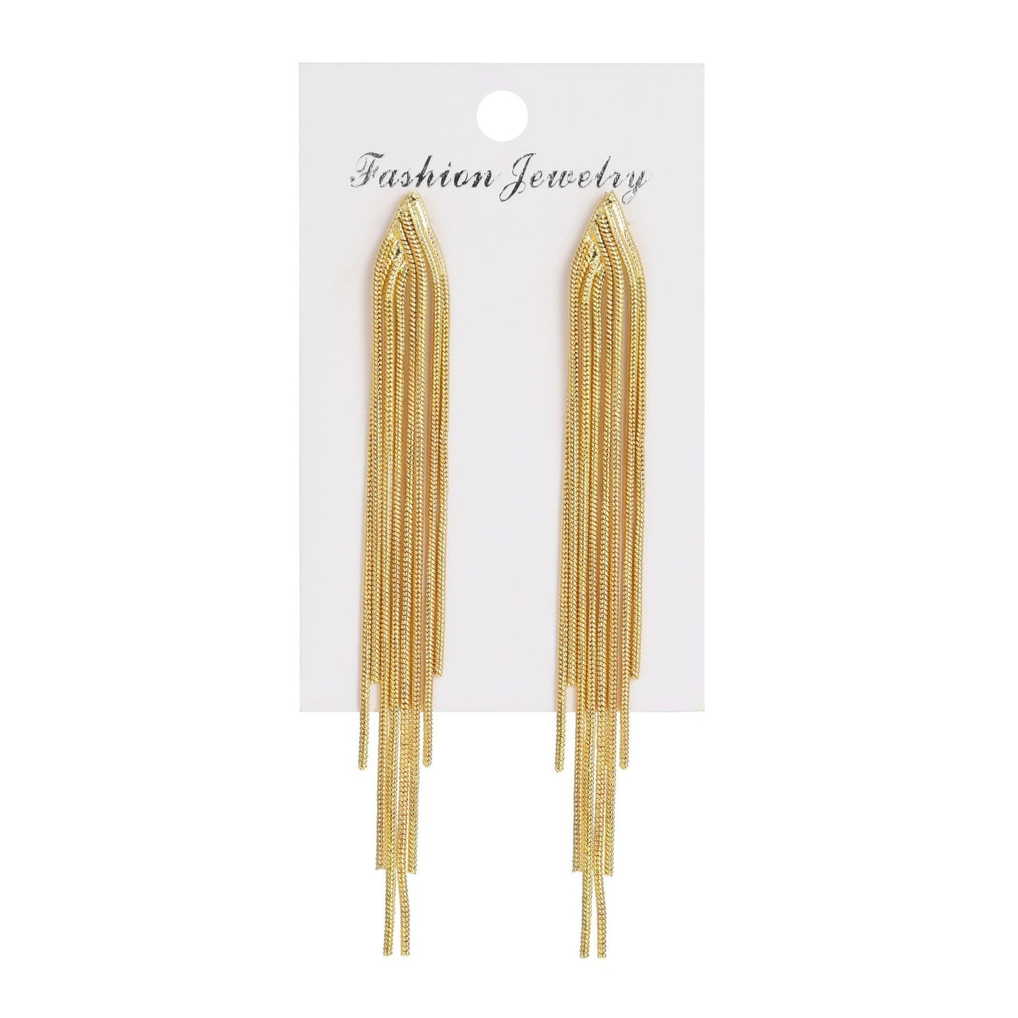 1 pair elegant tassel alloy gold plated women's drop earrings