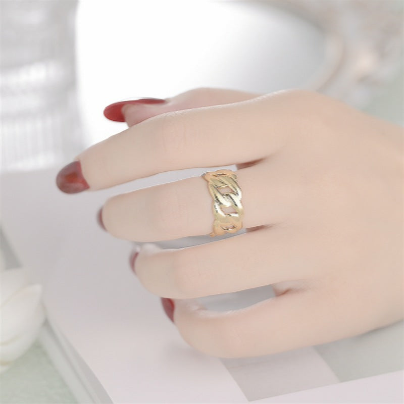fashion plant heart shape snake titanium steel open ring
