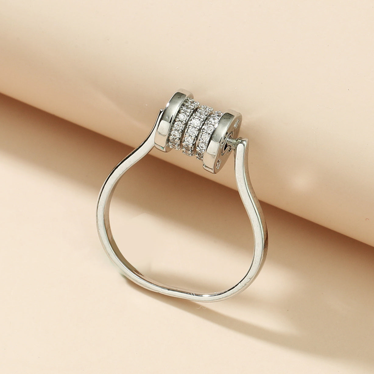 retro printing copper zircon rings